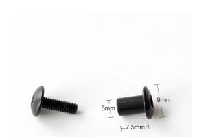 Гвинт ремінний "Чикаго" сталь (8 х 5 мм) - Чорний відкритий (Китай) - 10 шт.
