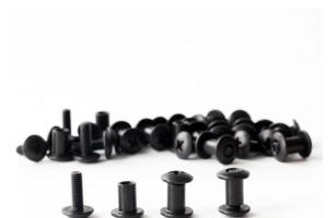 Гвинт ремінний "Чикаго" сталь (8 х 5 мм) - Чорний відкритий (Китай) - 10 шт.