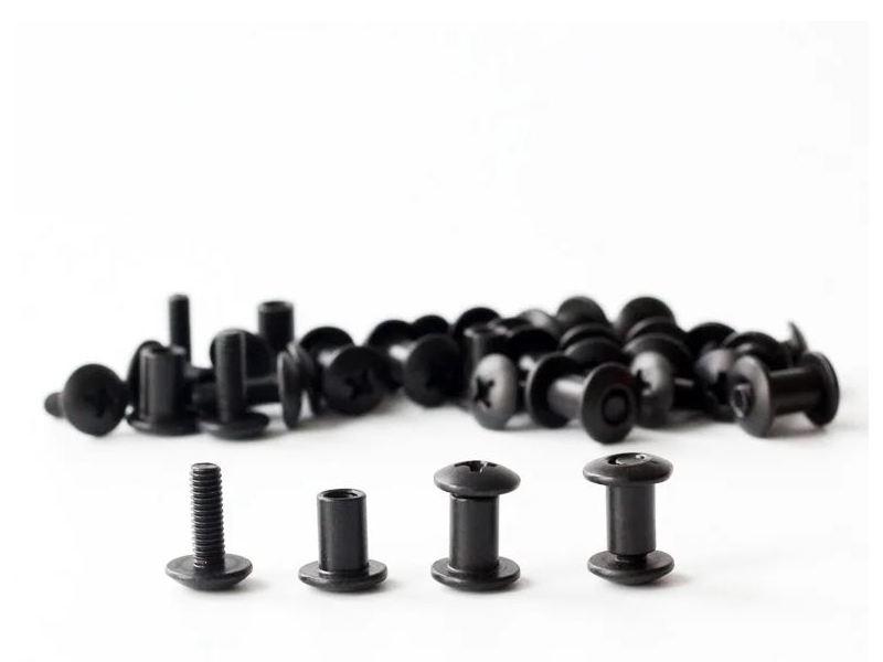 Гвинт ремінний "Чикаго" сталь (8 х 5 мм) - Чорний відкритий (Китай) - 10 шт.