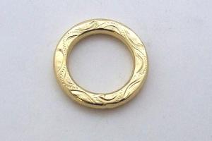 Кільце металеве з візерунком золото, 19мм
