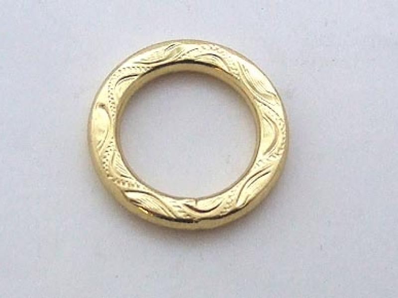 Кільце металеве з візерунком золото, 19мм