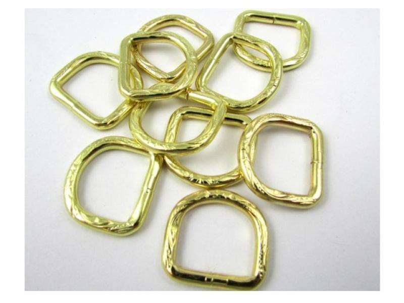 Півкільце металеве з візерунком золото, 16мм/10шт.