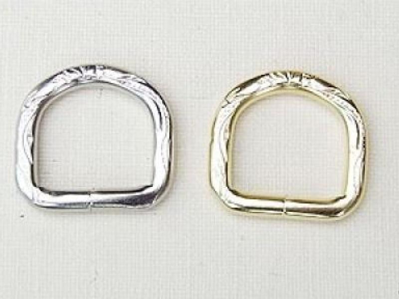 Півкільце металеве з візерунком нікель, 16мм