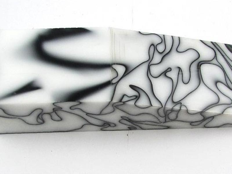 Брусок акриловий Білий з Чорним