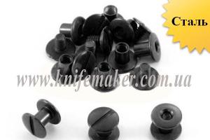 Гвинт ремінний "Чикаго" сталь (10 х 6 мм) - Чорний відкритий - 10 шт.