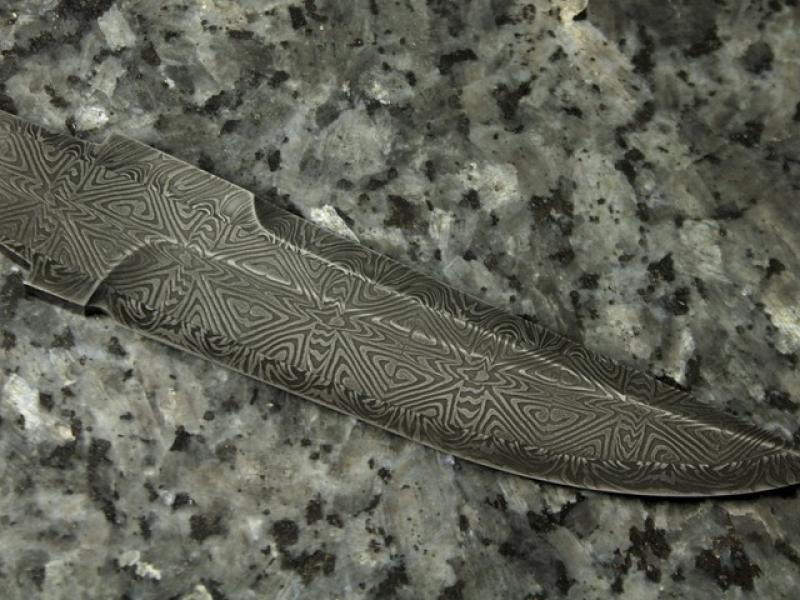 Авторський Клинок Костянтина Лисенка - LK-125 (Мозаїчний Дамаск) - "Феху"