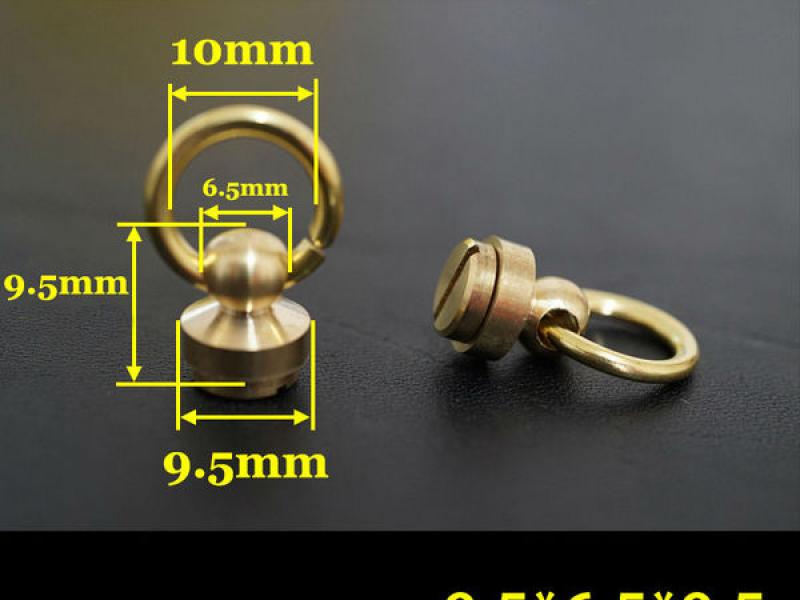 Гвинт кобурний з кільцем - Латунь (9х6х9мм)