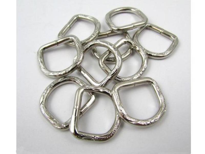 Півкільце металеве з візерунком нікель, 16 мм. (10 шт.)