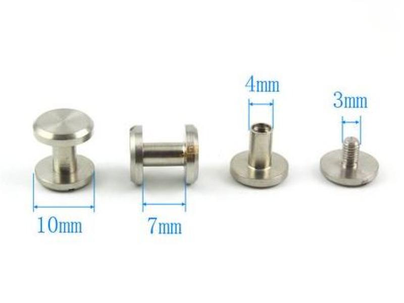 Гвинт ремінний (Чикаго) 10х6 мм. - Нікель. - 10 шт.